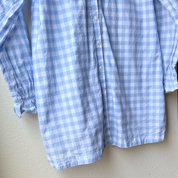 Hill House The Colette Dress in Blue Jacquard Check Ruffle Sz XS - Picture 8 of 15